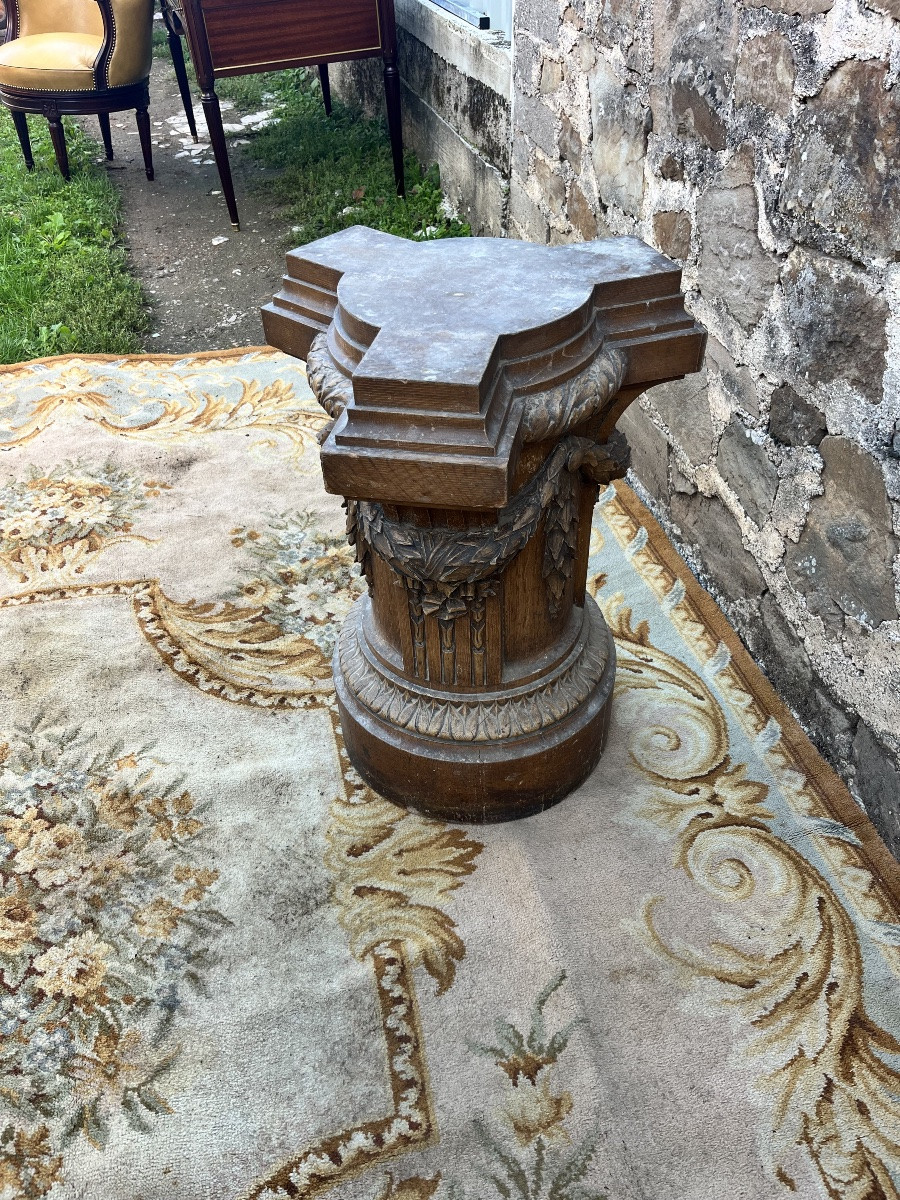 Socle en bois sculpté -photo-2