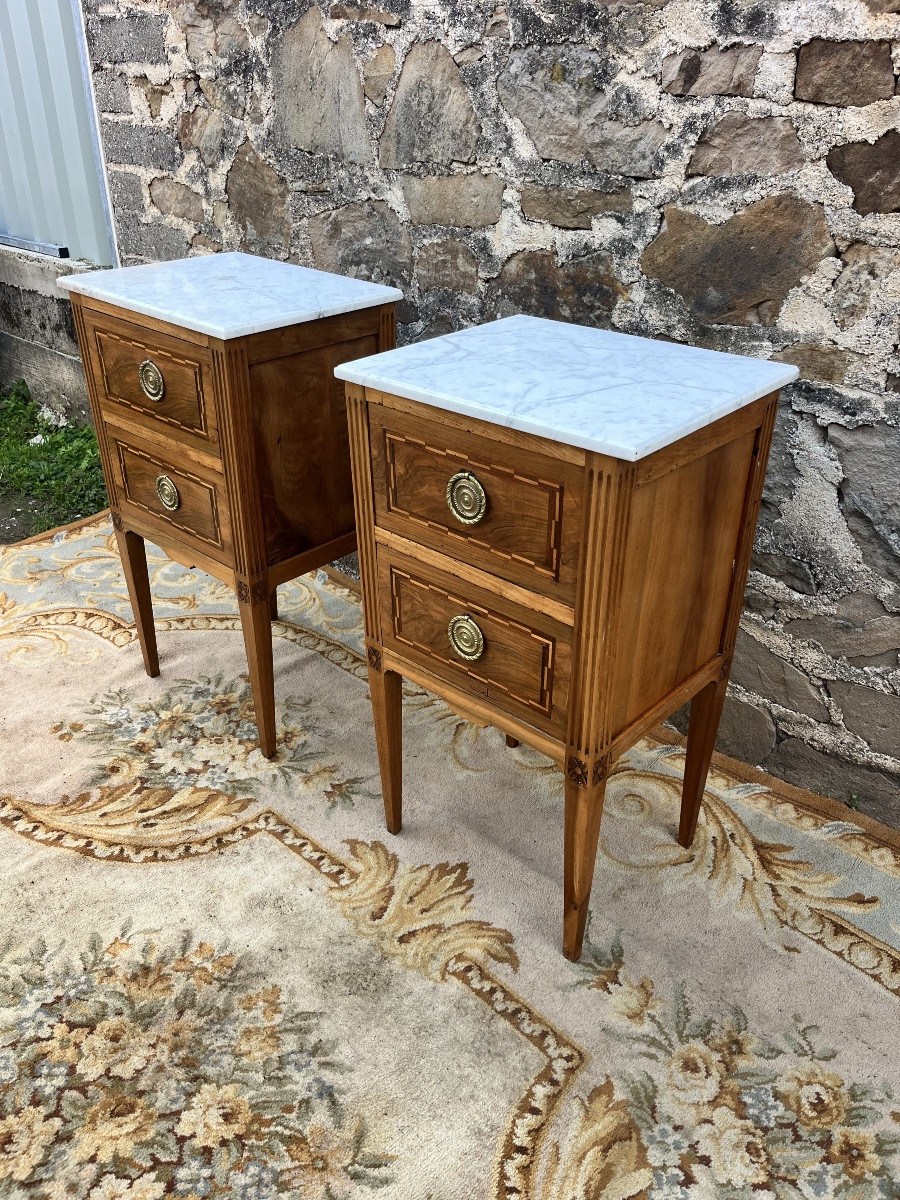 Paire de grands chevets louis XVI -photo-2