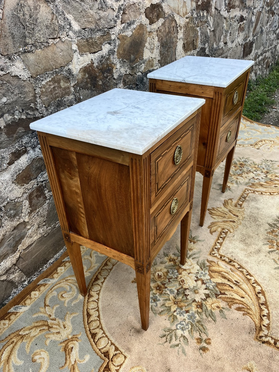 Paire de grands chevets louis XVI -photo-3