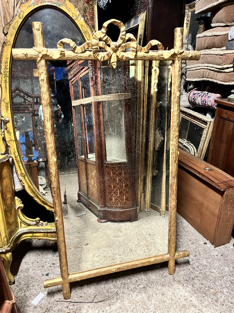 Miroir bois doré faux bois -photo-4