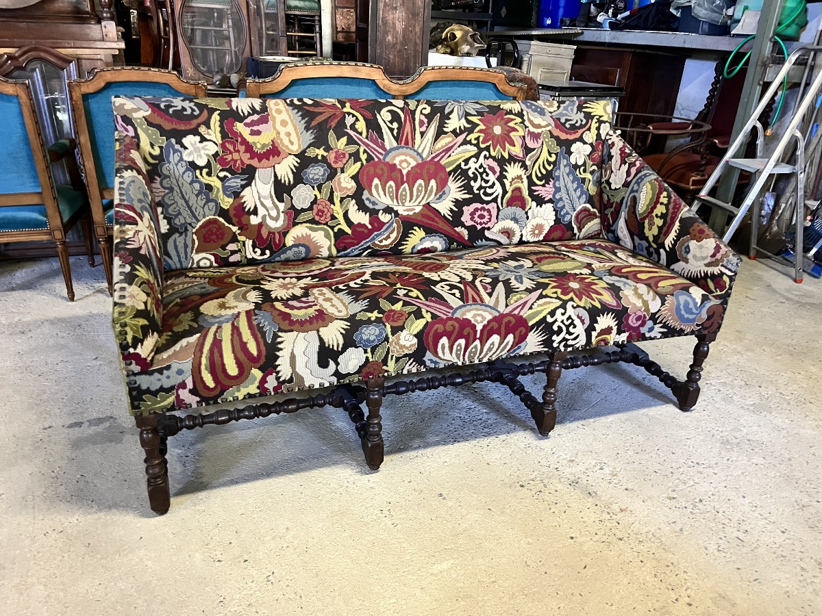 Importante banquette Louis XIII -photo-2