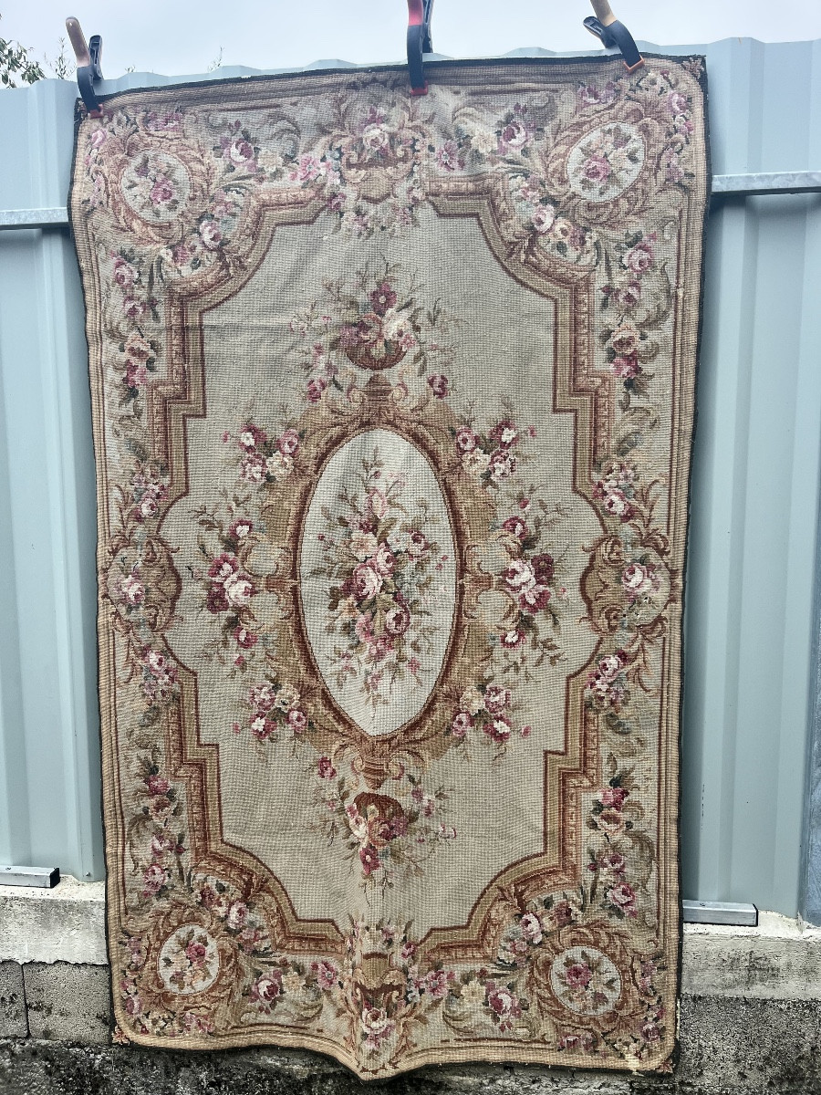 19th Century Aubusson Rug (187/118cm)