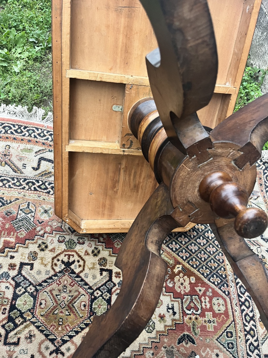 Gueridon italien en marqueterie -photo-3