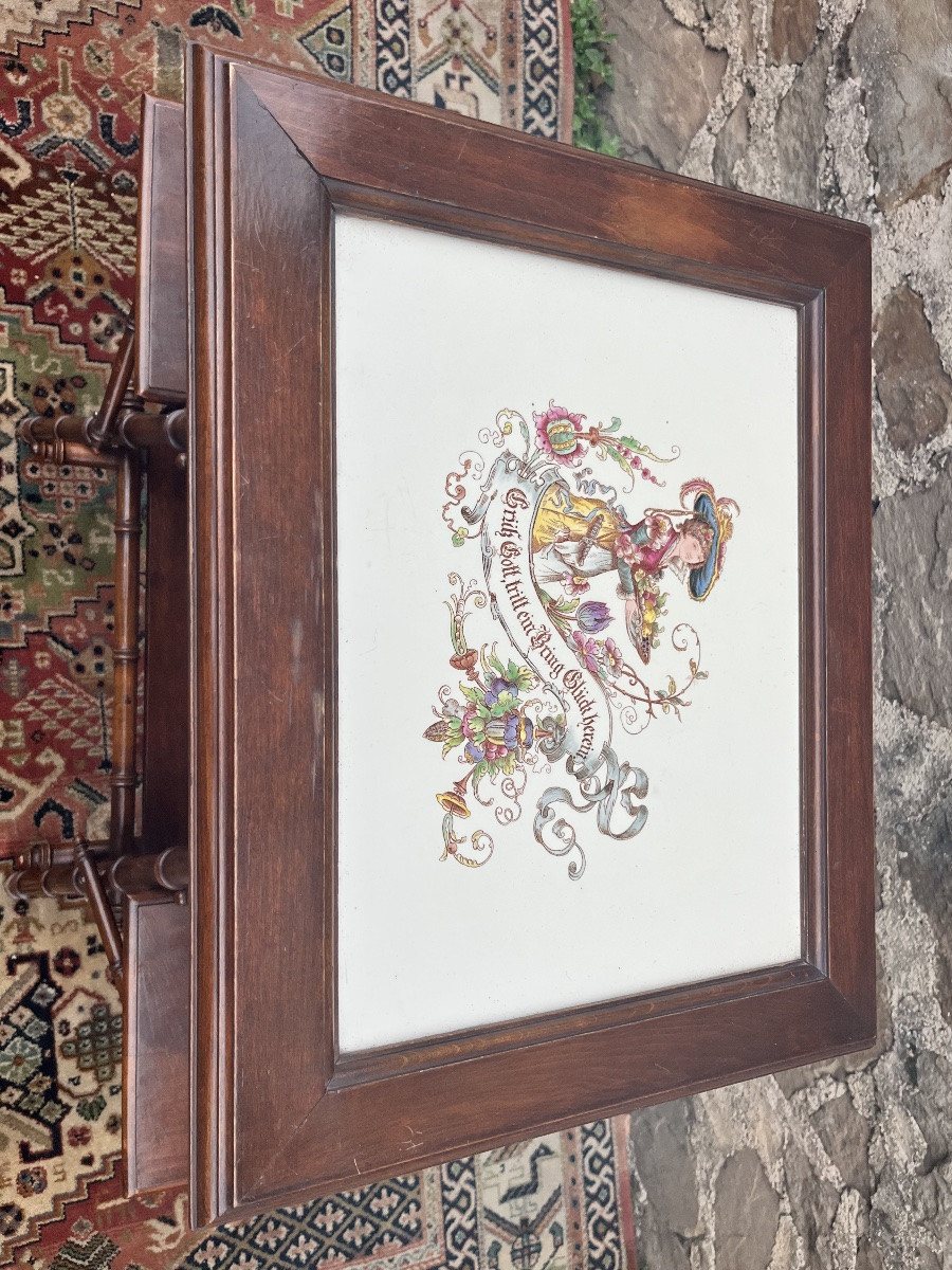 Table desserte en bois imitation bambou -photo-2