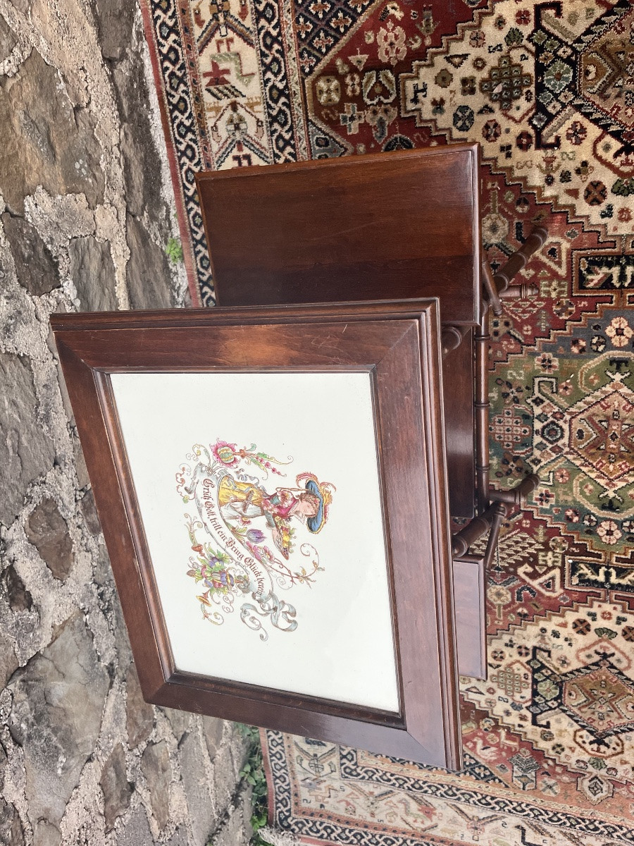 Table desserte en bois imitation bambou -photo-5