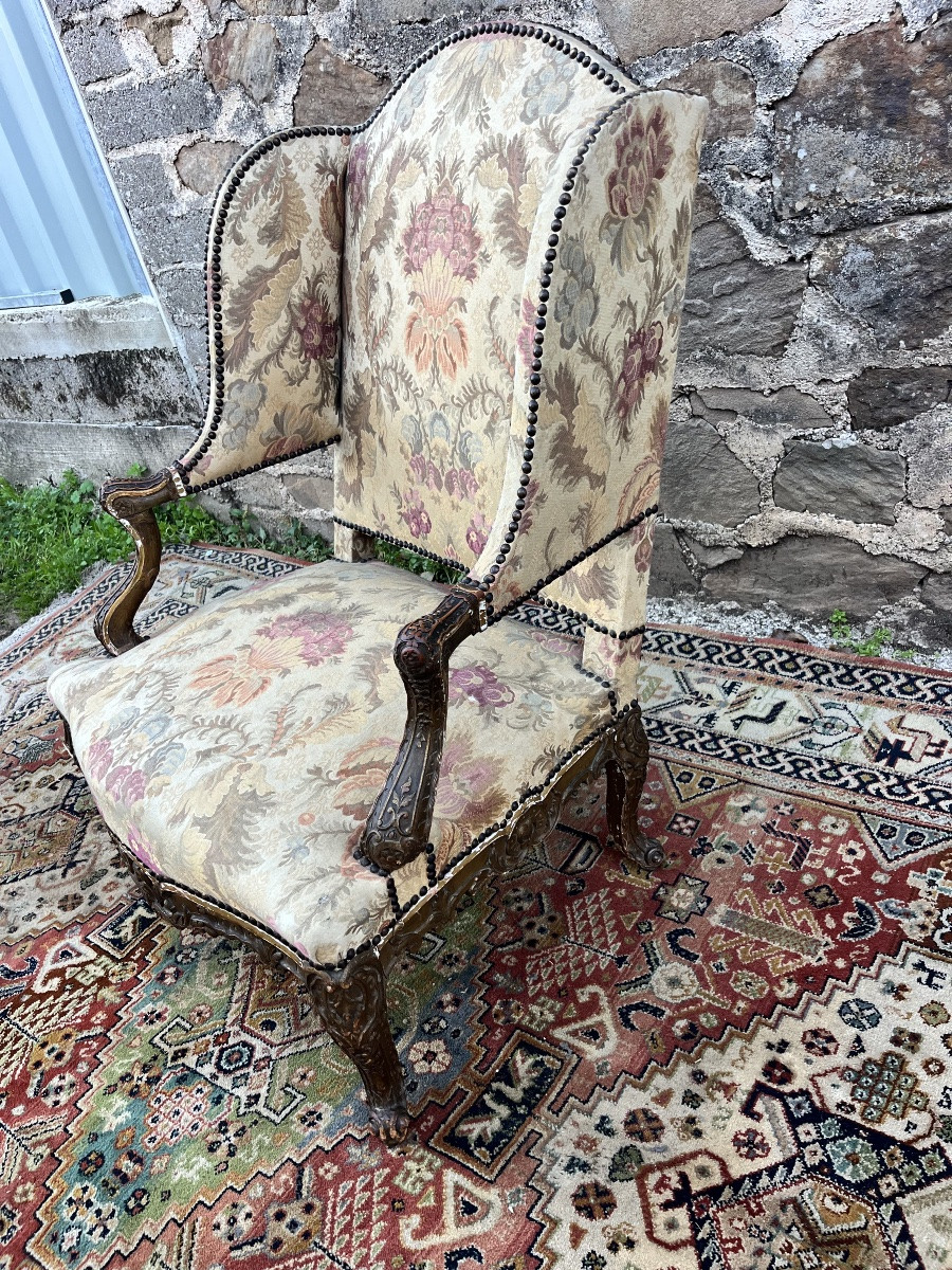 Fauteuil à oreille de style régence -photo-4