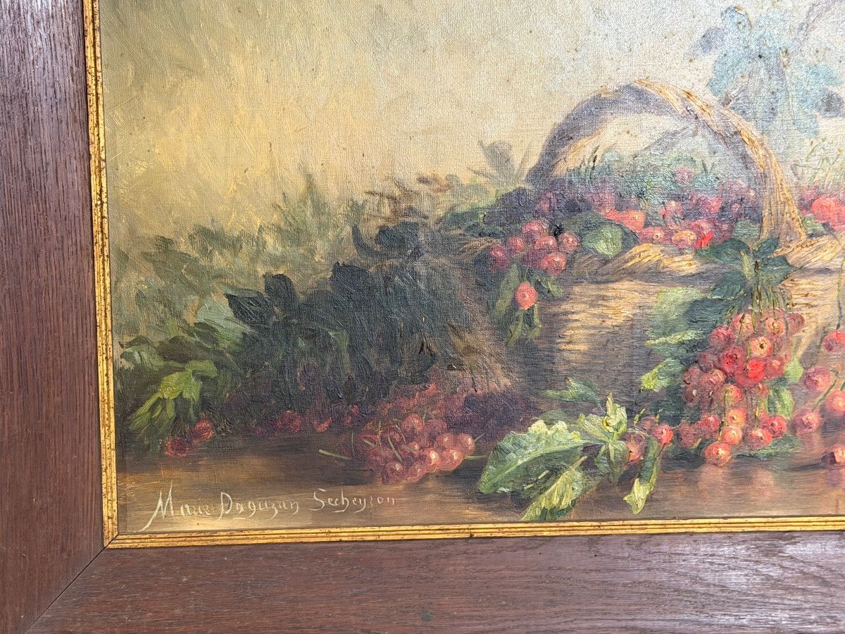 Nature morte au panier de cerises -photo-2