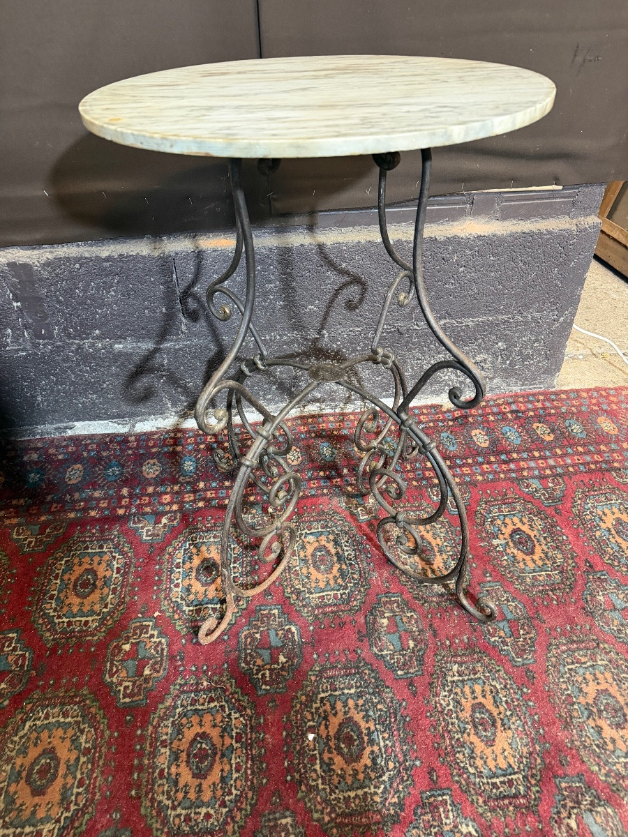 Wrought Iron Pedestal Table -photo-2