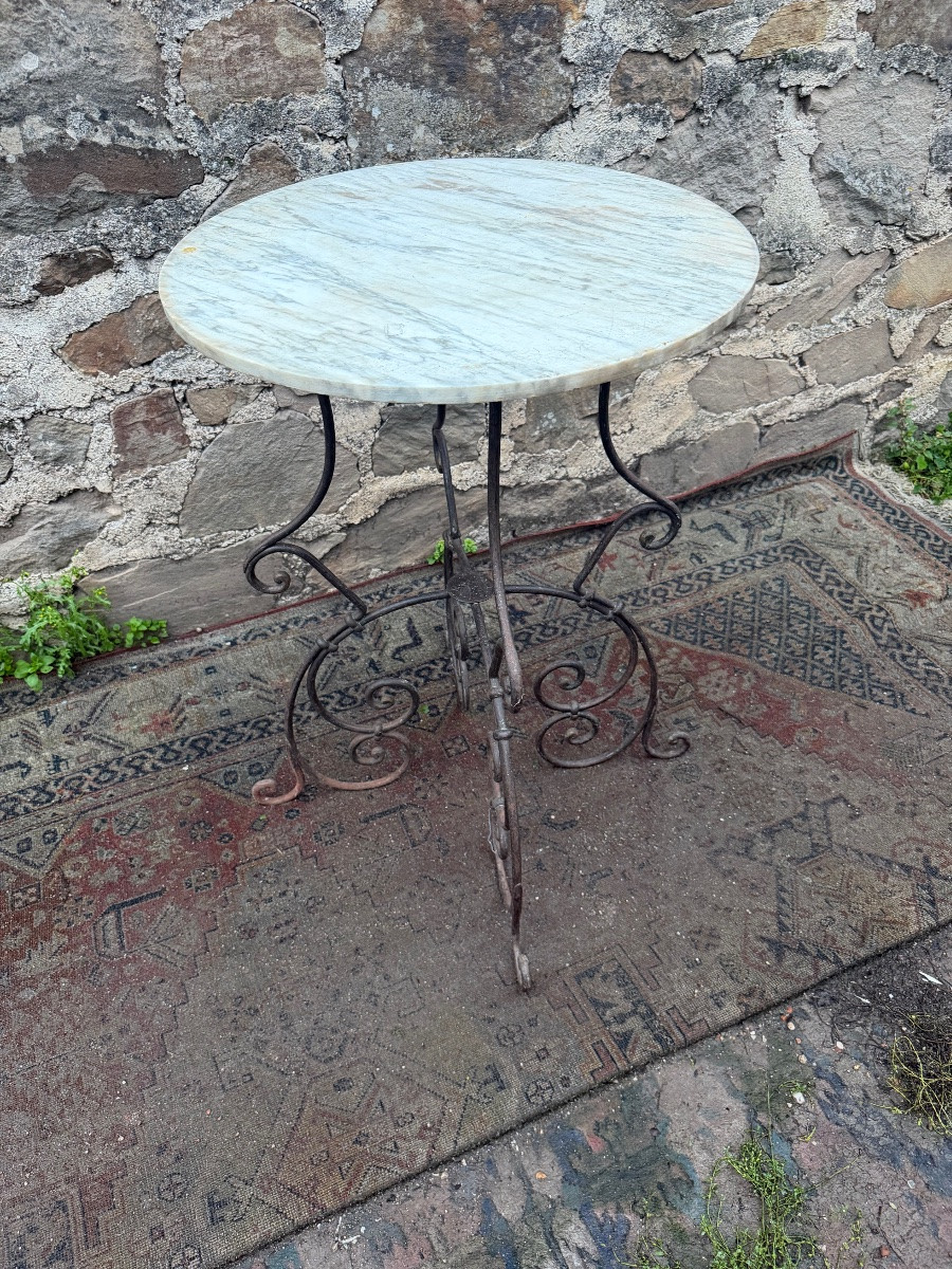 Wrought Iron Pedestal Table -photo-3