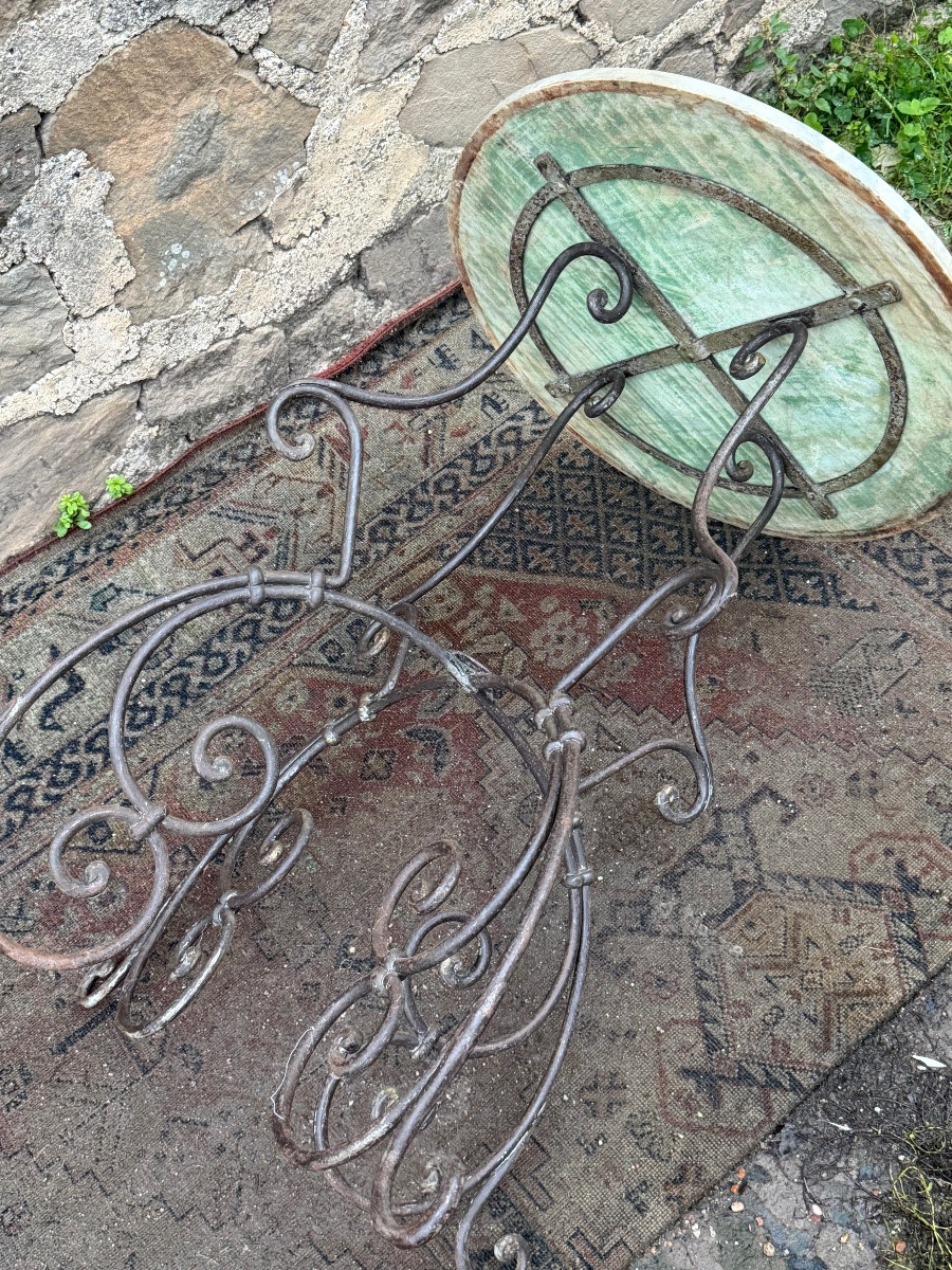 Wrought Iron Pedestal Table -photo-3