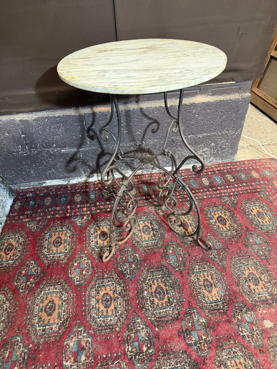 Wrought Iron Pedestal Table 