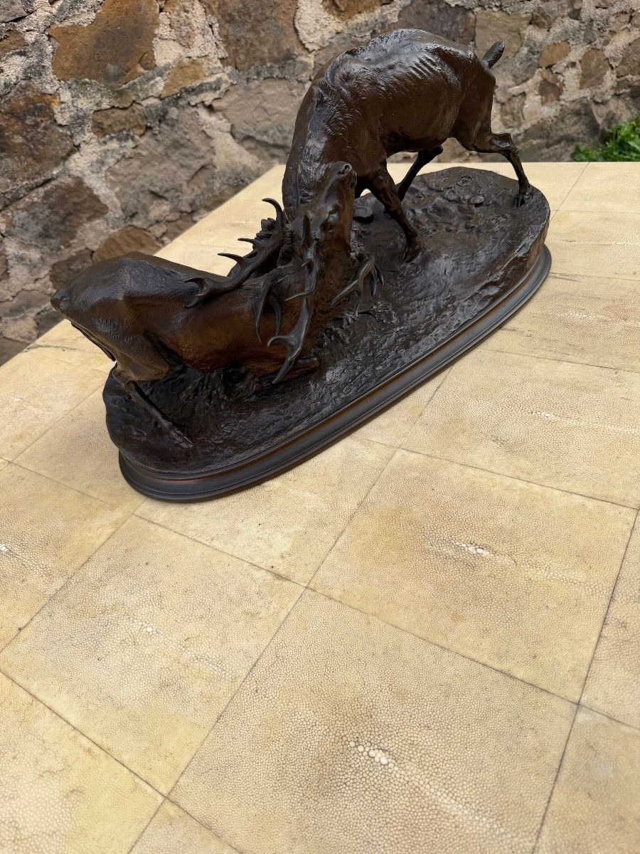 P J Mène. Combat de cerfs -photo-3