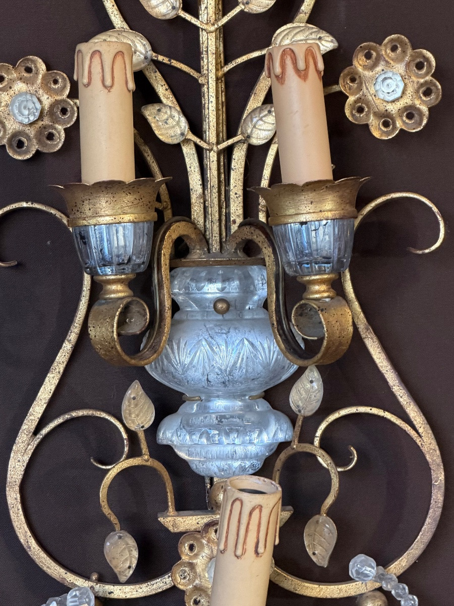 Importante paire d’appliques de la maison bagués (102cm)-photo-1