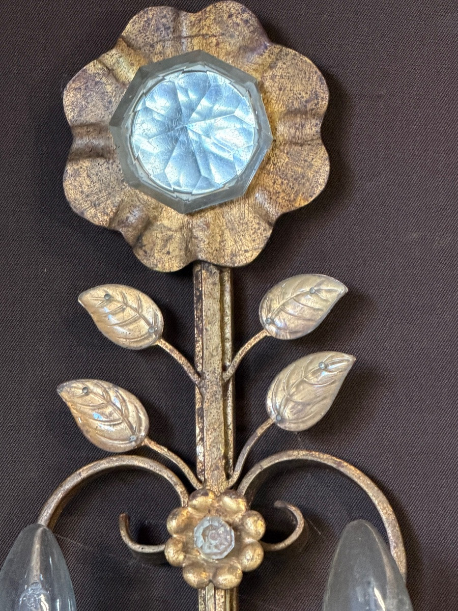 Importante paire d’appliques de la maison bagués (102cm)-photo-4