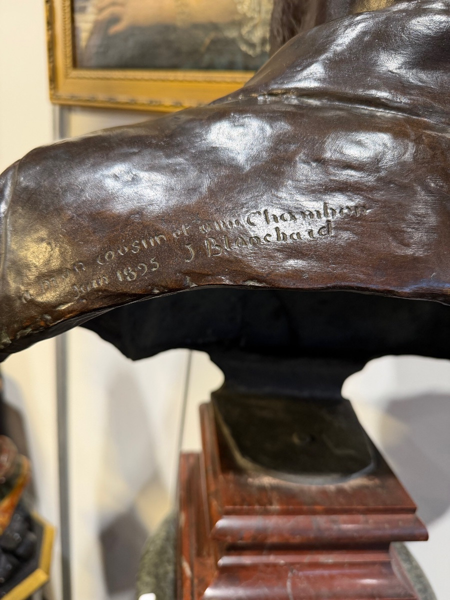 Important Bronze Bust Of Jules Blanchard (1832-1916)-photo-1