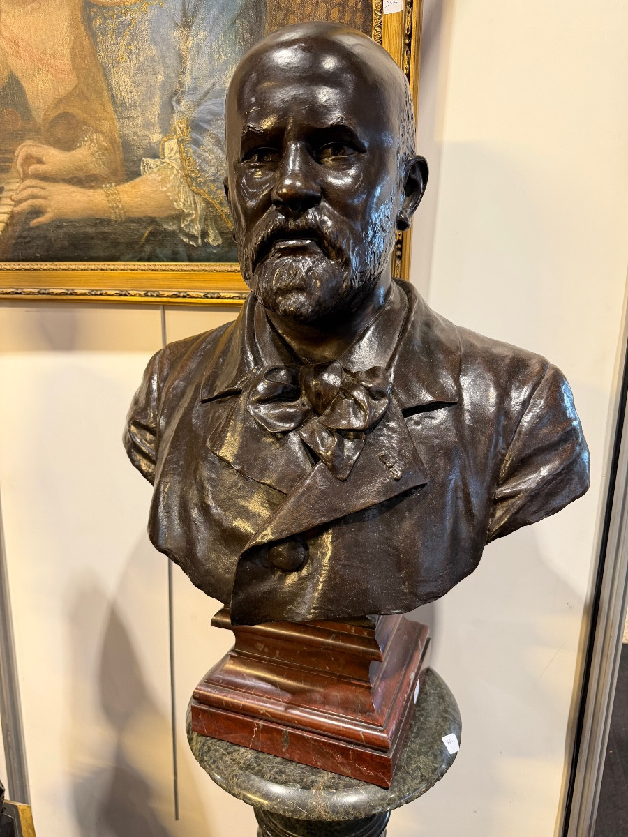 Important Bronze Bust Of Jules Blanchard (1832-1916)