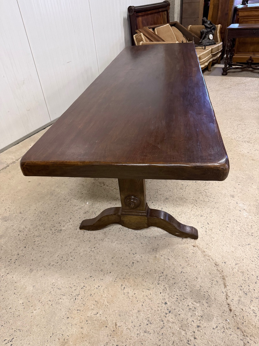 Importante table de salle à manger XIXe plateau de huit centimètres -photo-4