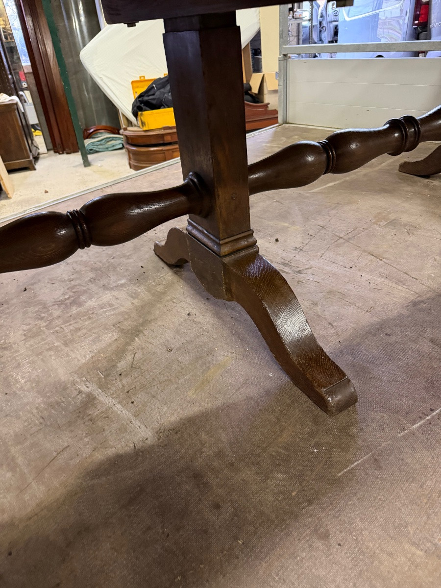 Importante table de salle à manger XIXe plateau de huit centimètres -photo-2