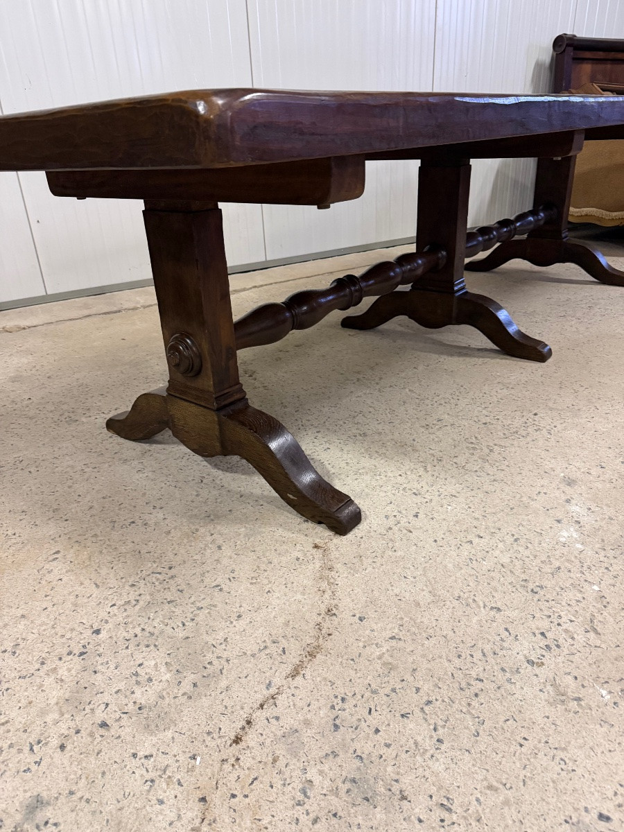 Importante table de salle à manger XIXe plateau de huit centimètres -photo-5