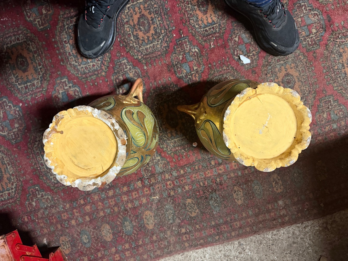 Pair Of Gilded Wooden Planters -photo-2