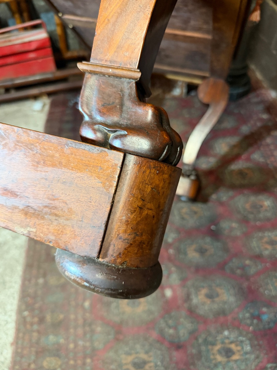 Bureau plat en acajou flammé début XIXe -photo-2