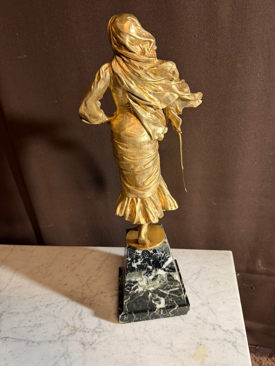 Antonin Mercié (1845-1916) Orientalist Bronze, Art Nouveau -photo-2