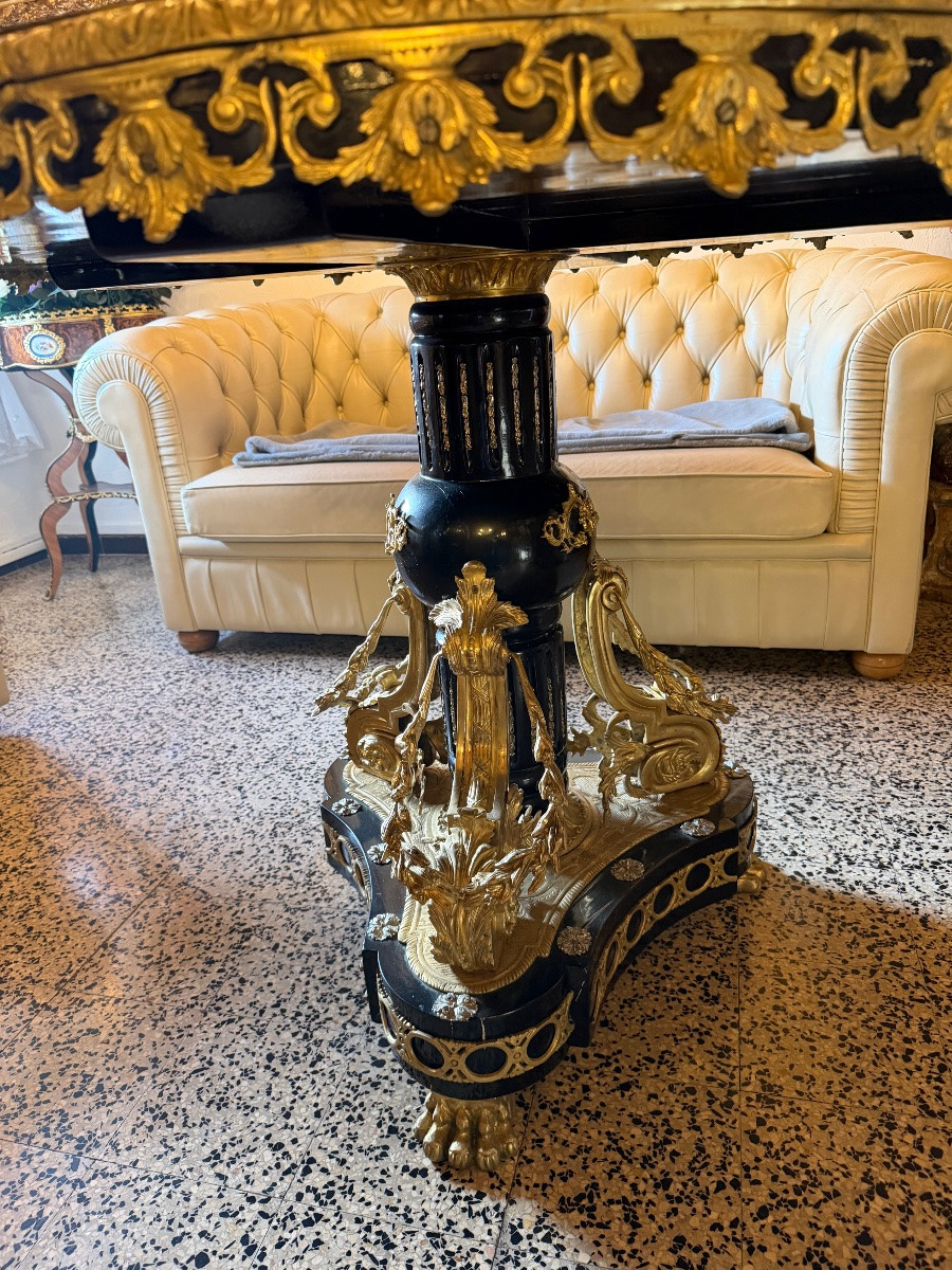 Royal Salon Table In Gilt Bronze And Porcelain Plaques -photo-4