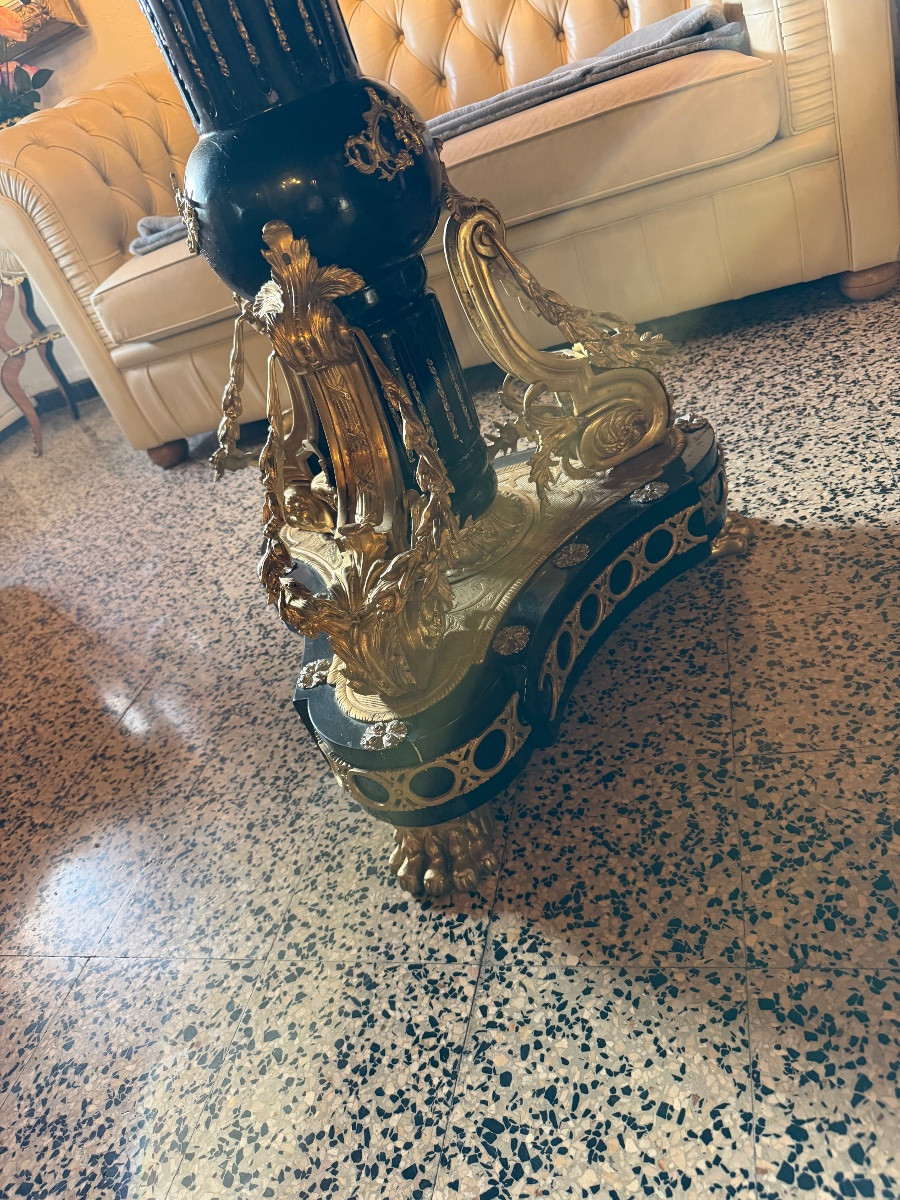 Royal Salon Table In Gilt Bronze And Porcelain Plaques -photo-8