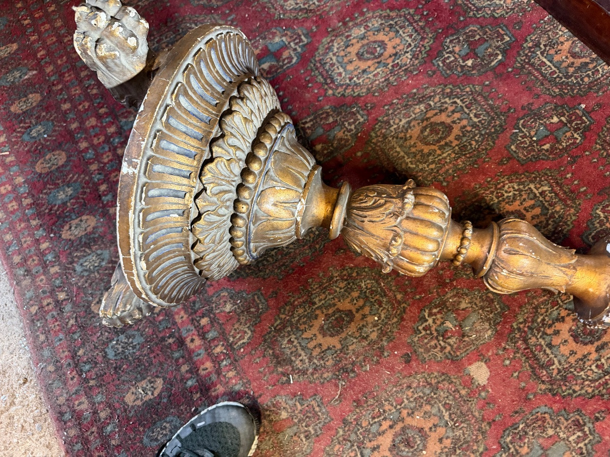 19th Century Gilded Wooden Candlestick -photo-4