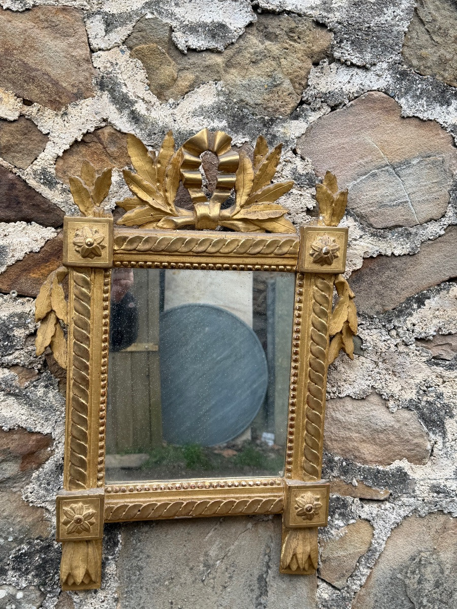 Small Giltwood Mirror, Louis XVI Period -photo-2