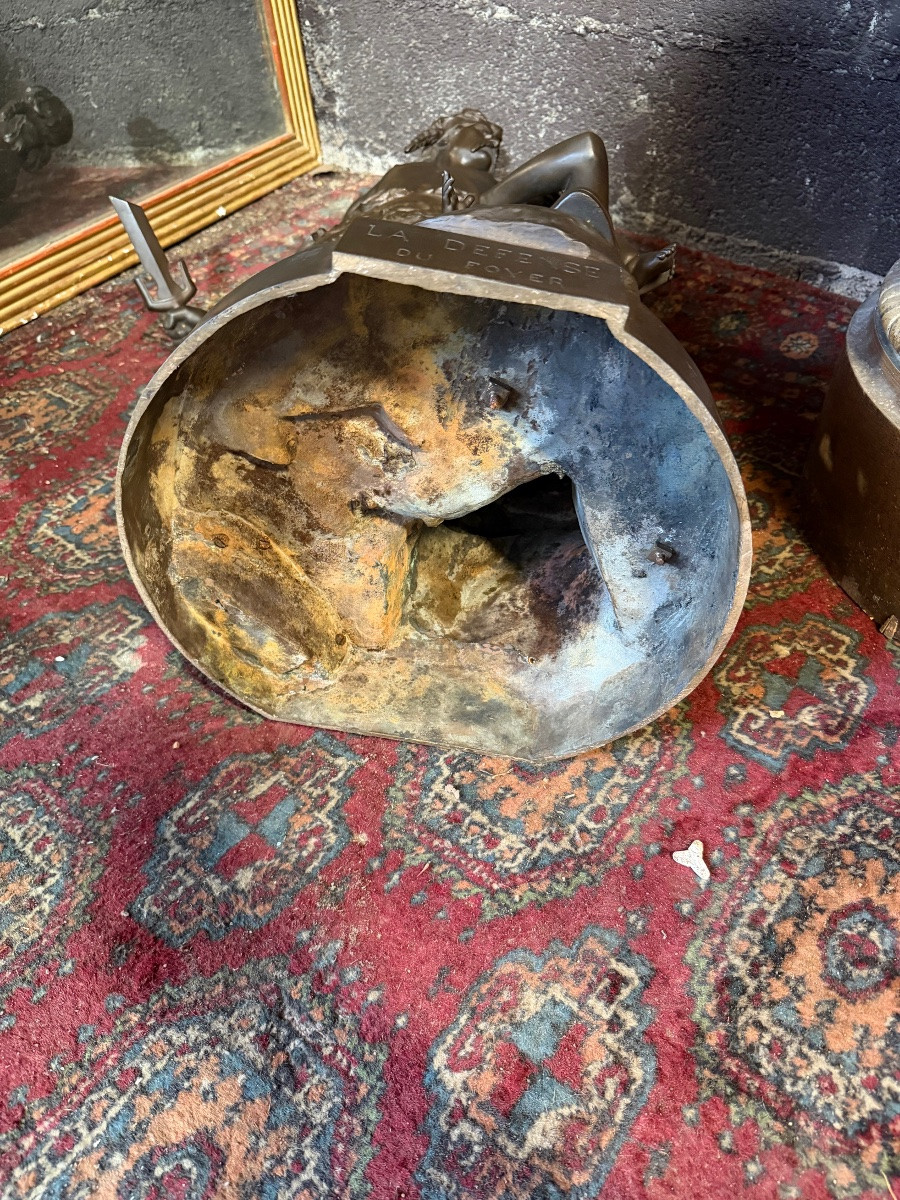 Émile Boisseau (1842-1923). Important bronze la défense du foyer ht ;87 cm-photo-7