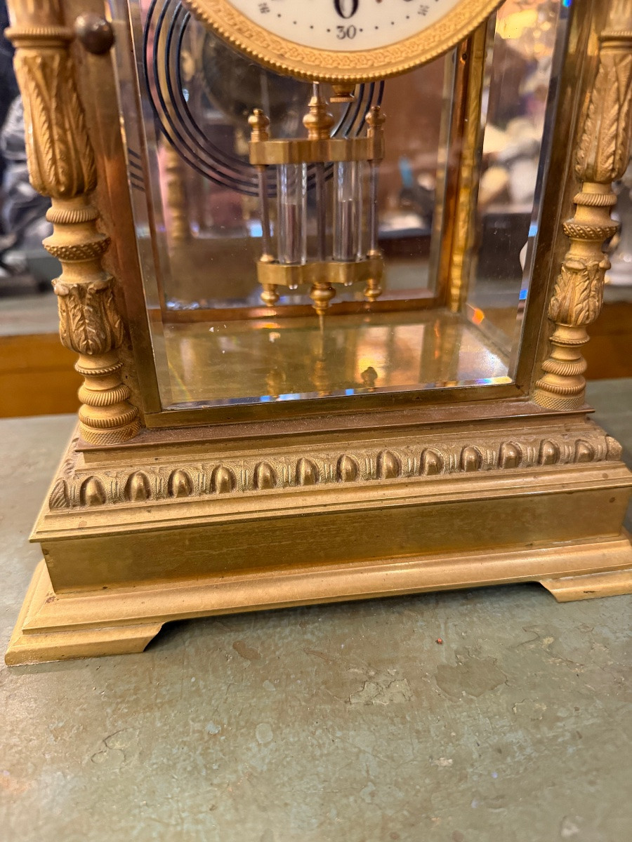 19th Century Gilt Bronze Cage Clock -photo-3