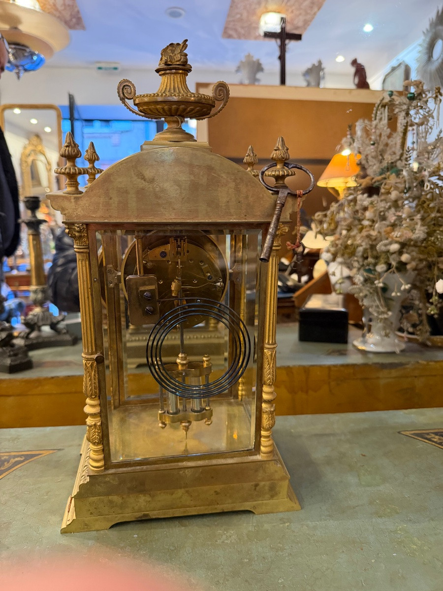 19th Century Gilt Bronze Cage Clock -photo-1
