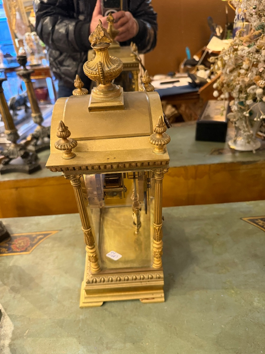 19th Century Gilt Bronze Cage Clock -photo-2