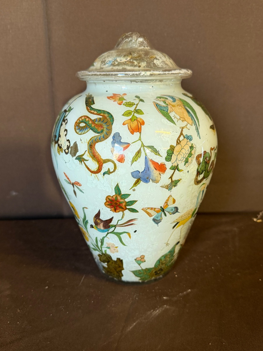 Covered Vase In Iglooized Glass -photo-4