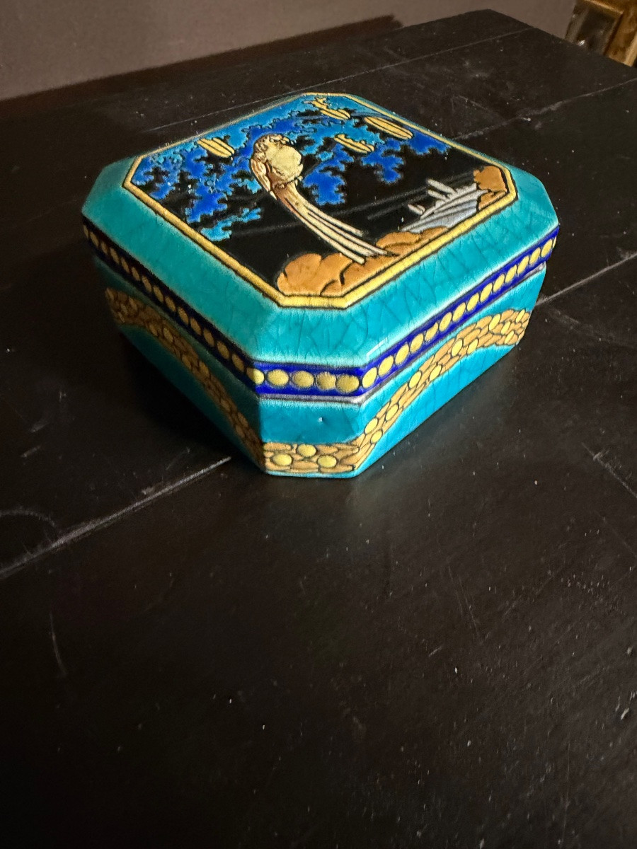 Boîte art déco en émaux de longwy -photo-2