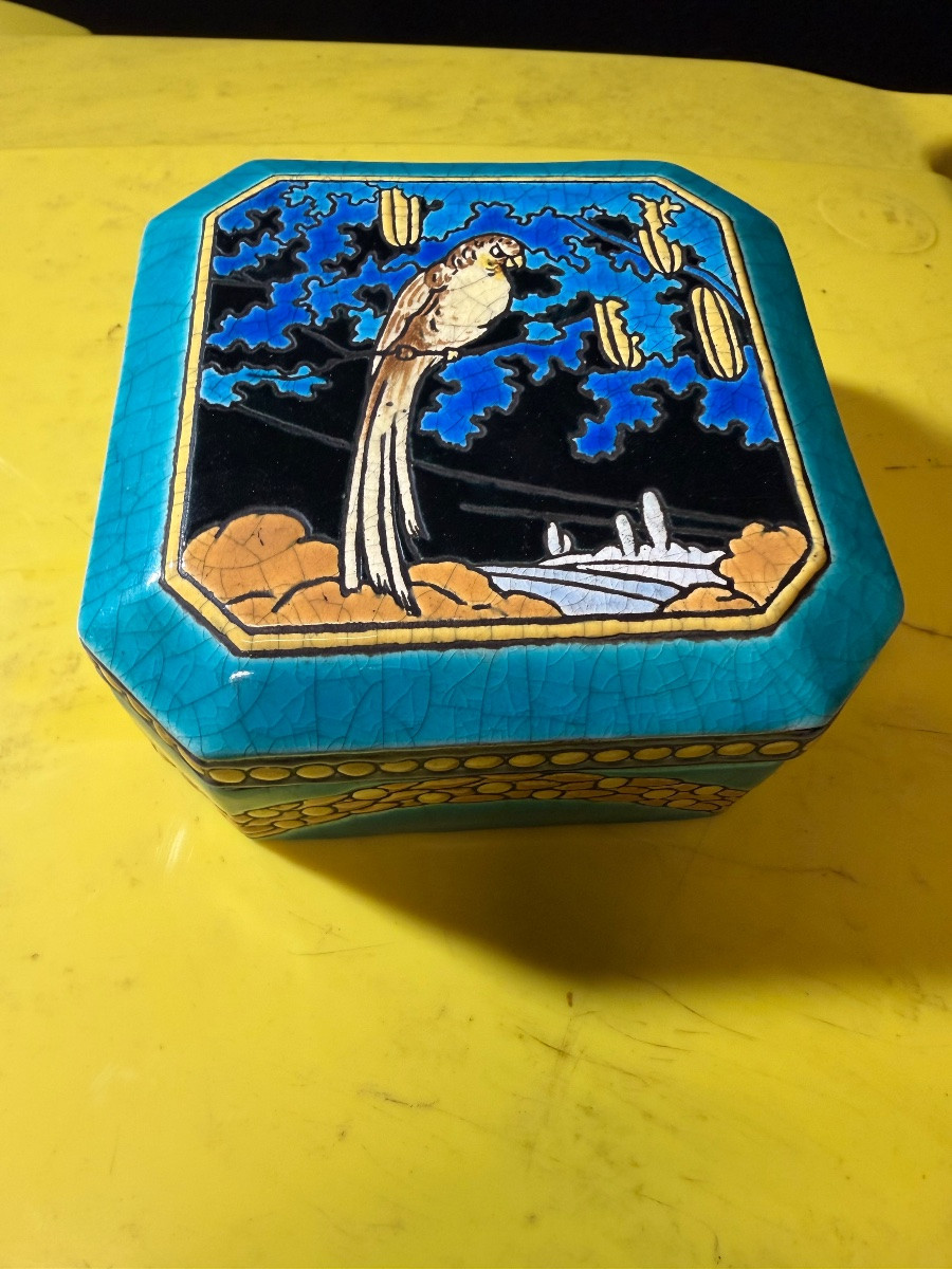 Boîte art déco en émaux de longwy -photo-4