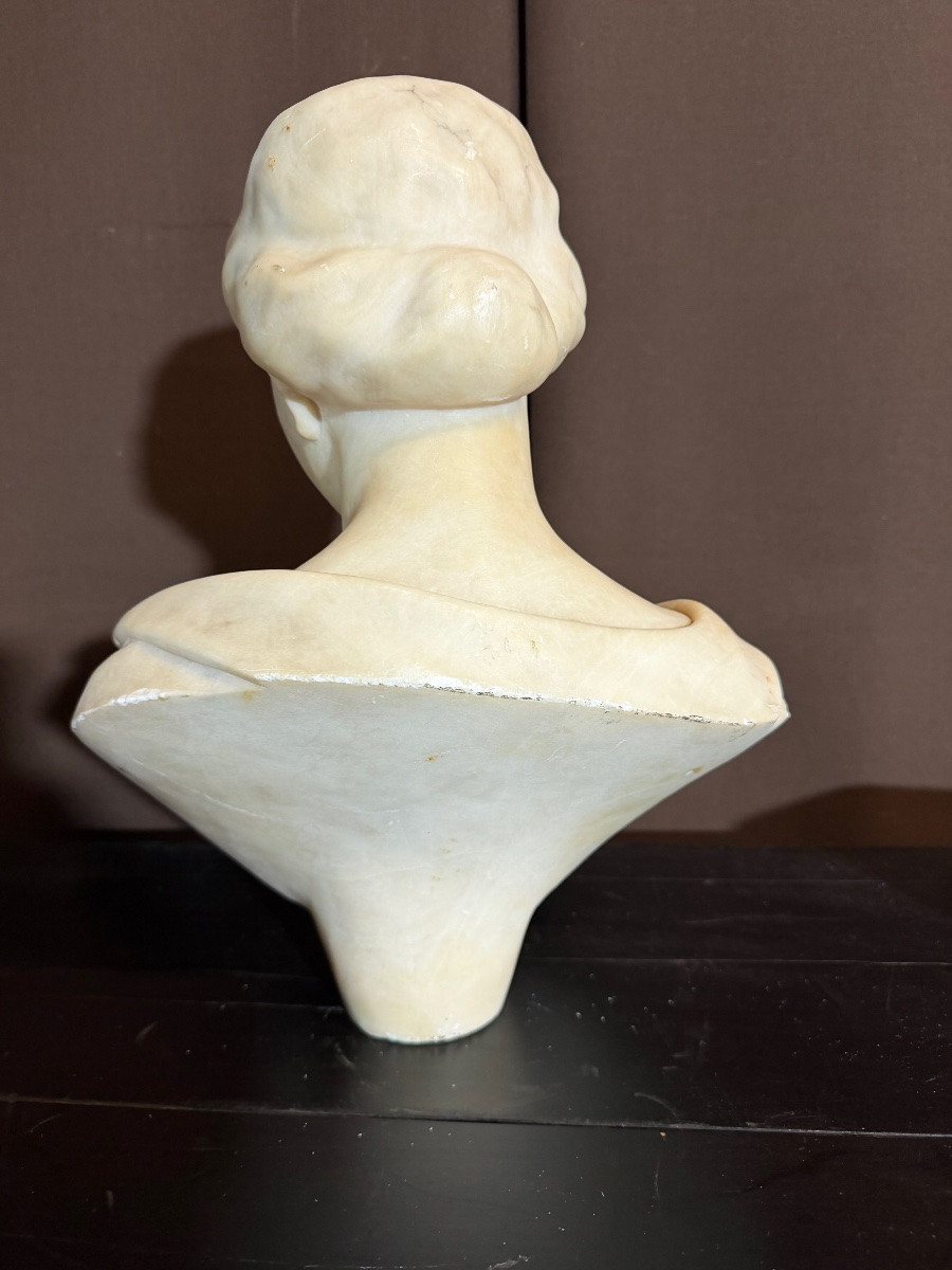 Buste de jeune fille en albâtre -photo-3