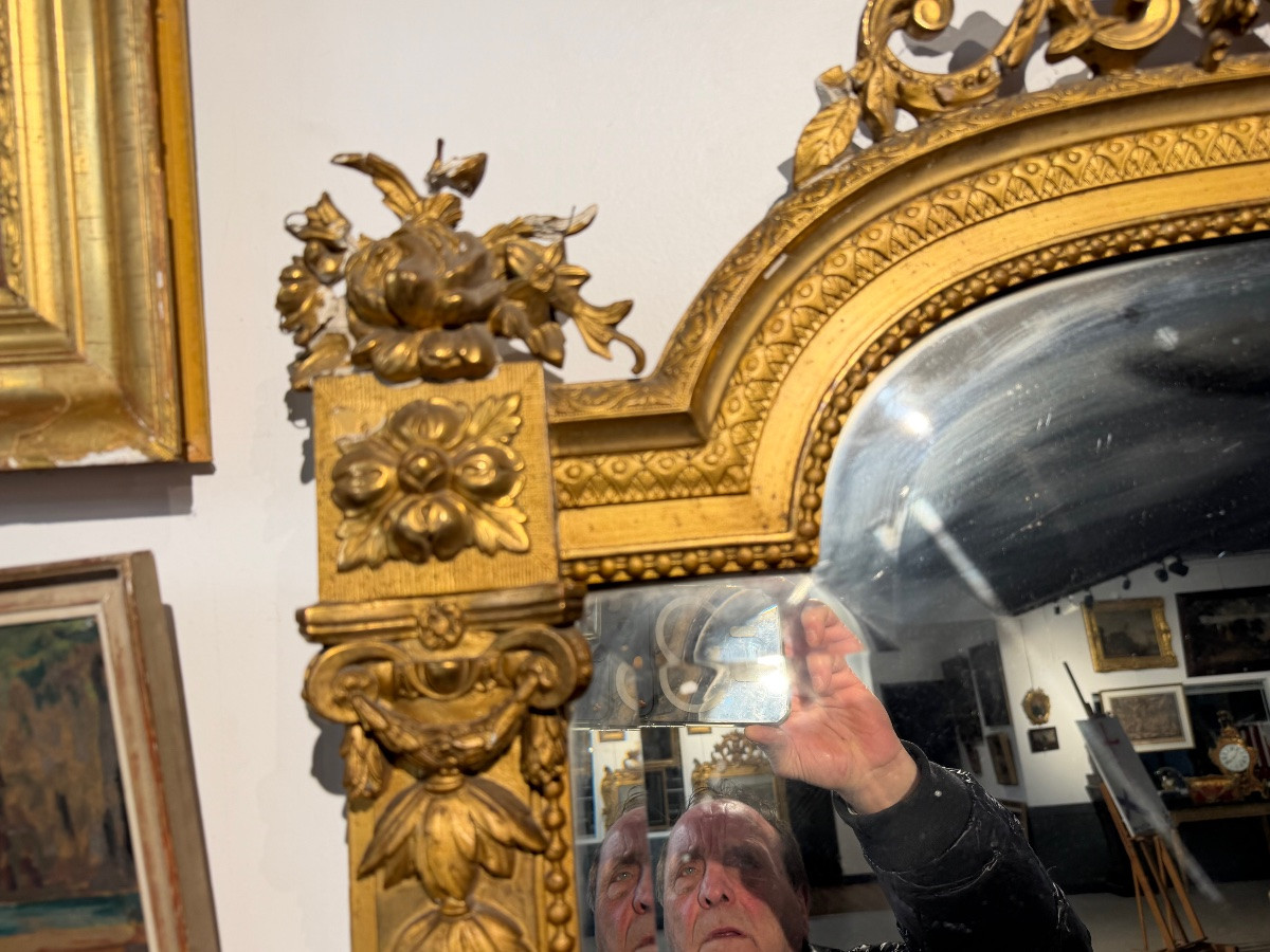 Important miroir de style Louis XVI (210/132cm)-photo-2