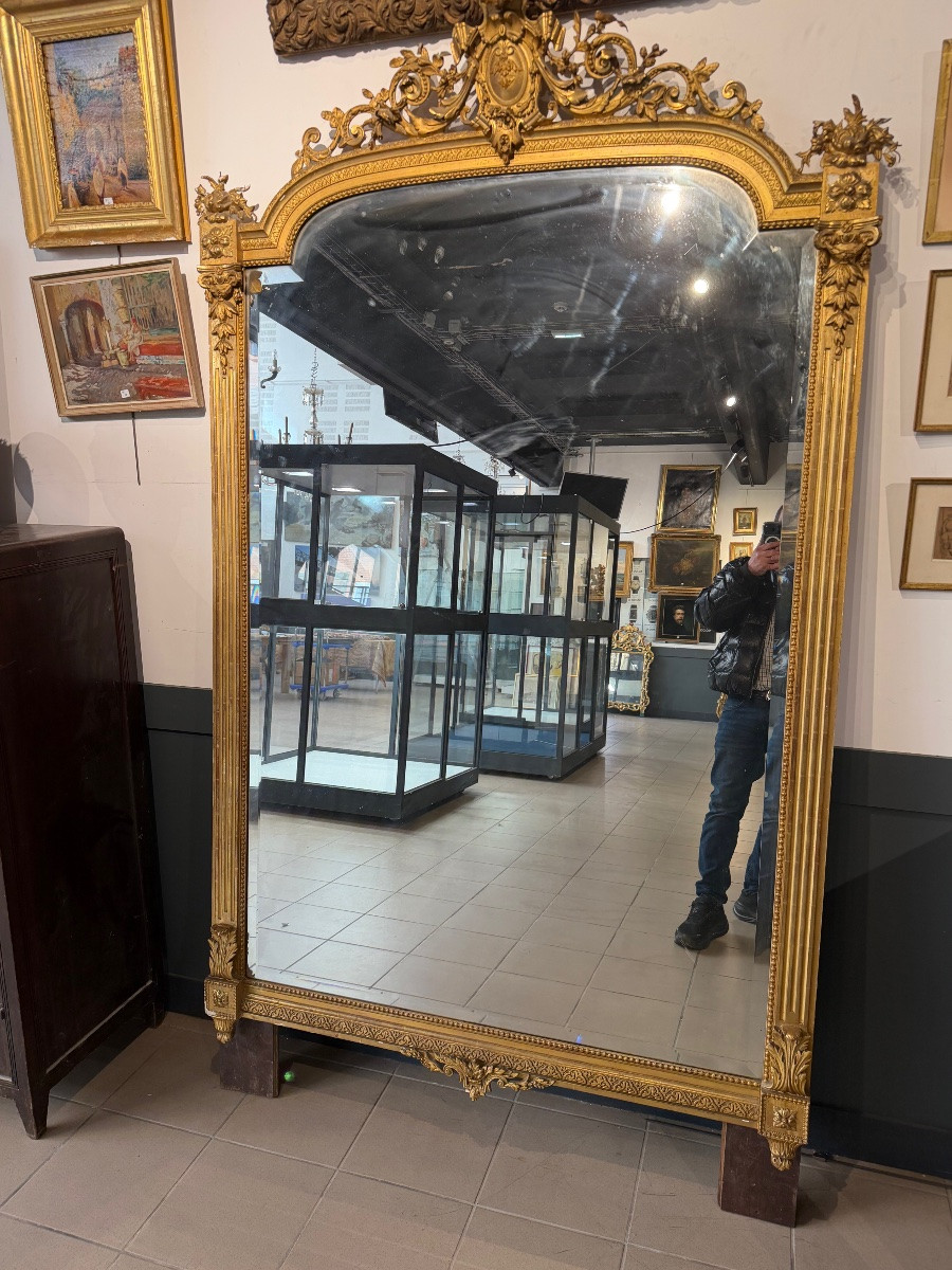 Important miroir de style Louis XVI (210/132cm)-photo-6