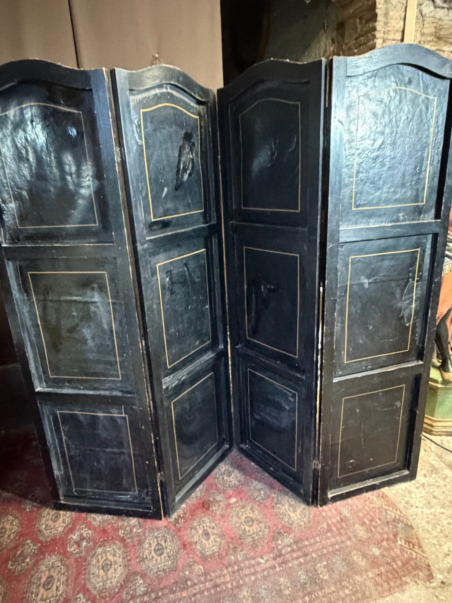 Paravent en cuir de cordou XIXe -photo-5