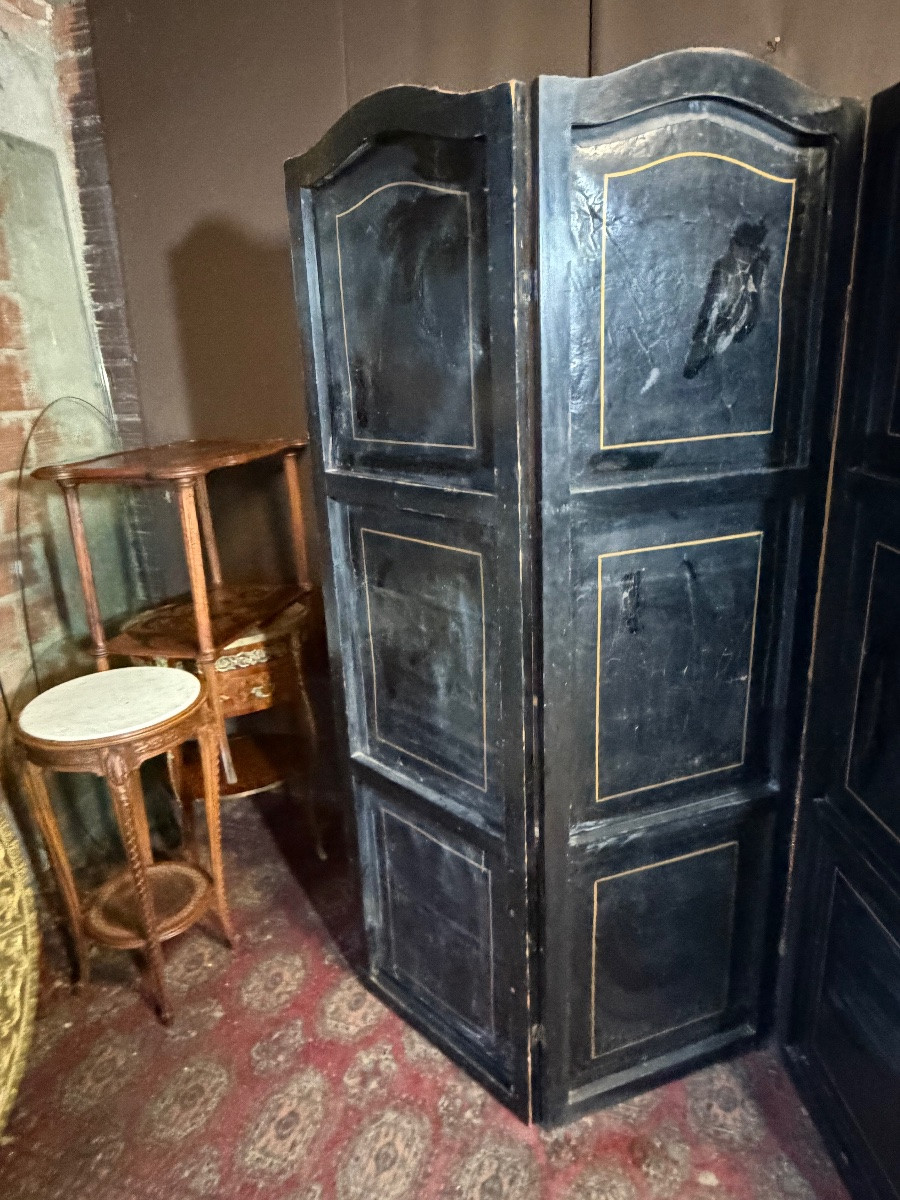 Paravent en cuir de cordou XIXe -photo-7