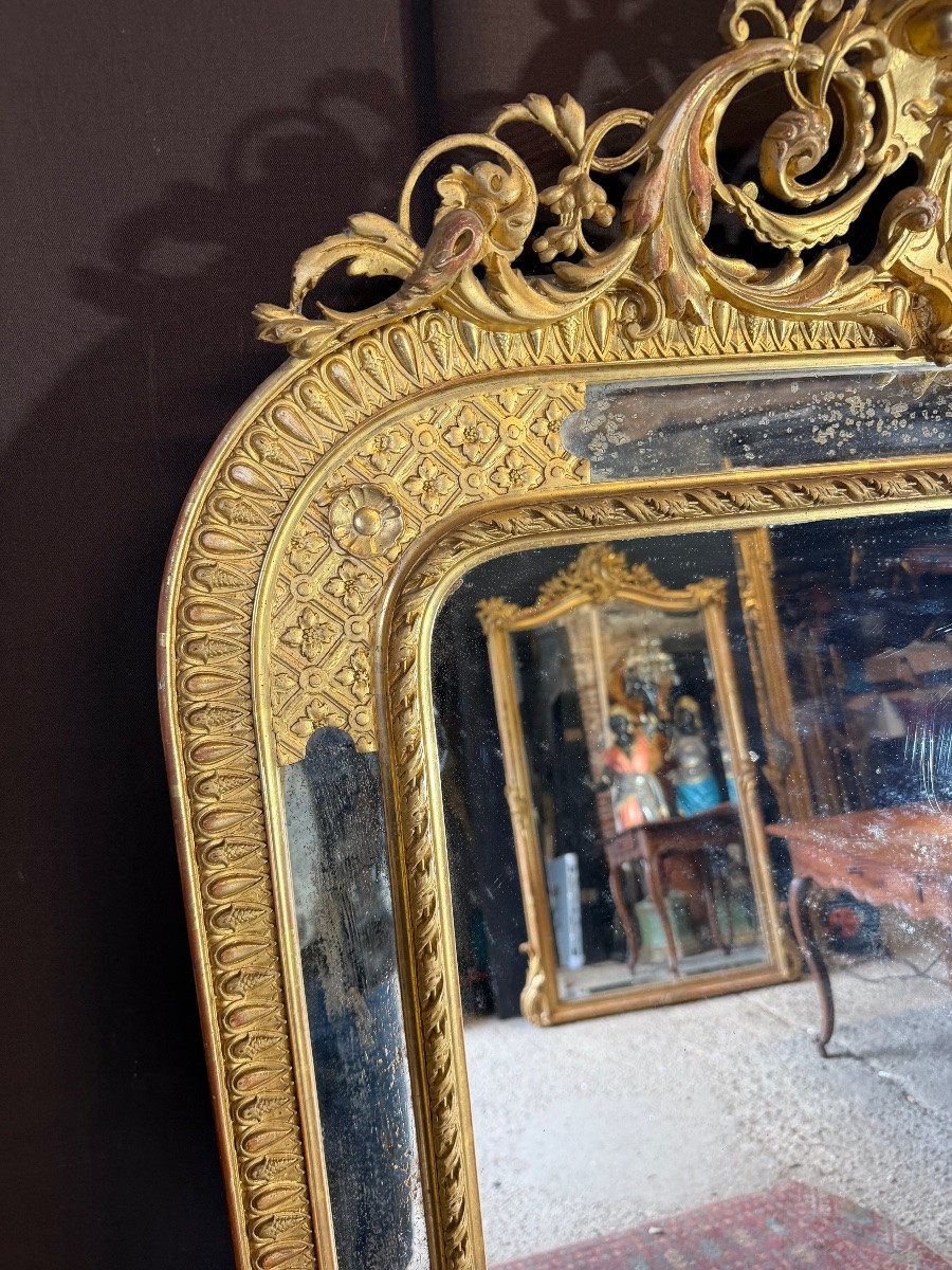 19th Century Gilded Wood Mirror -photo-2