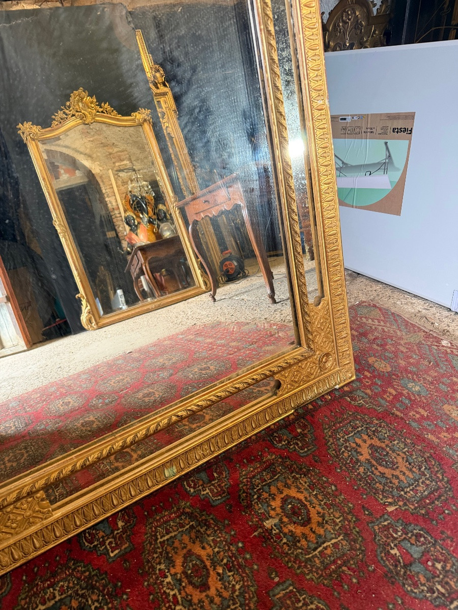 19th Century Gilded Wood Mirror -photo-2