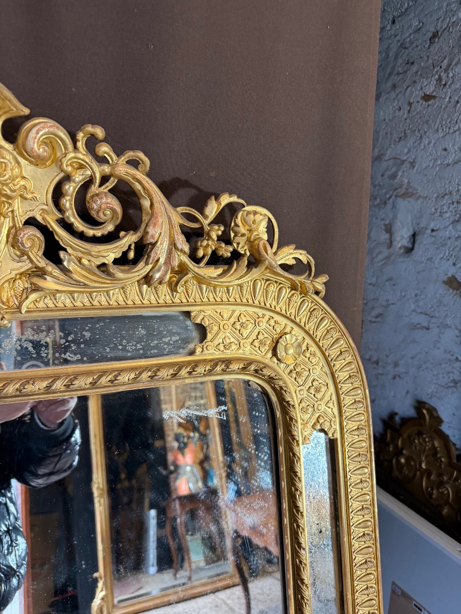 19th Century Gilded Wood Mirror -photo-3