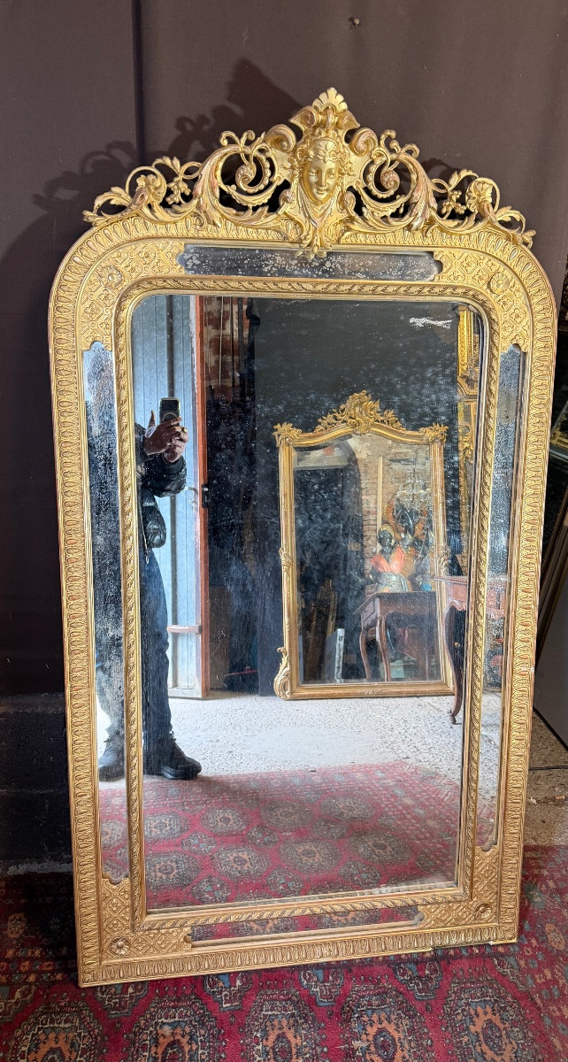 19th Century Gilded Wood Mirror 