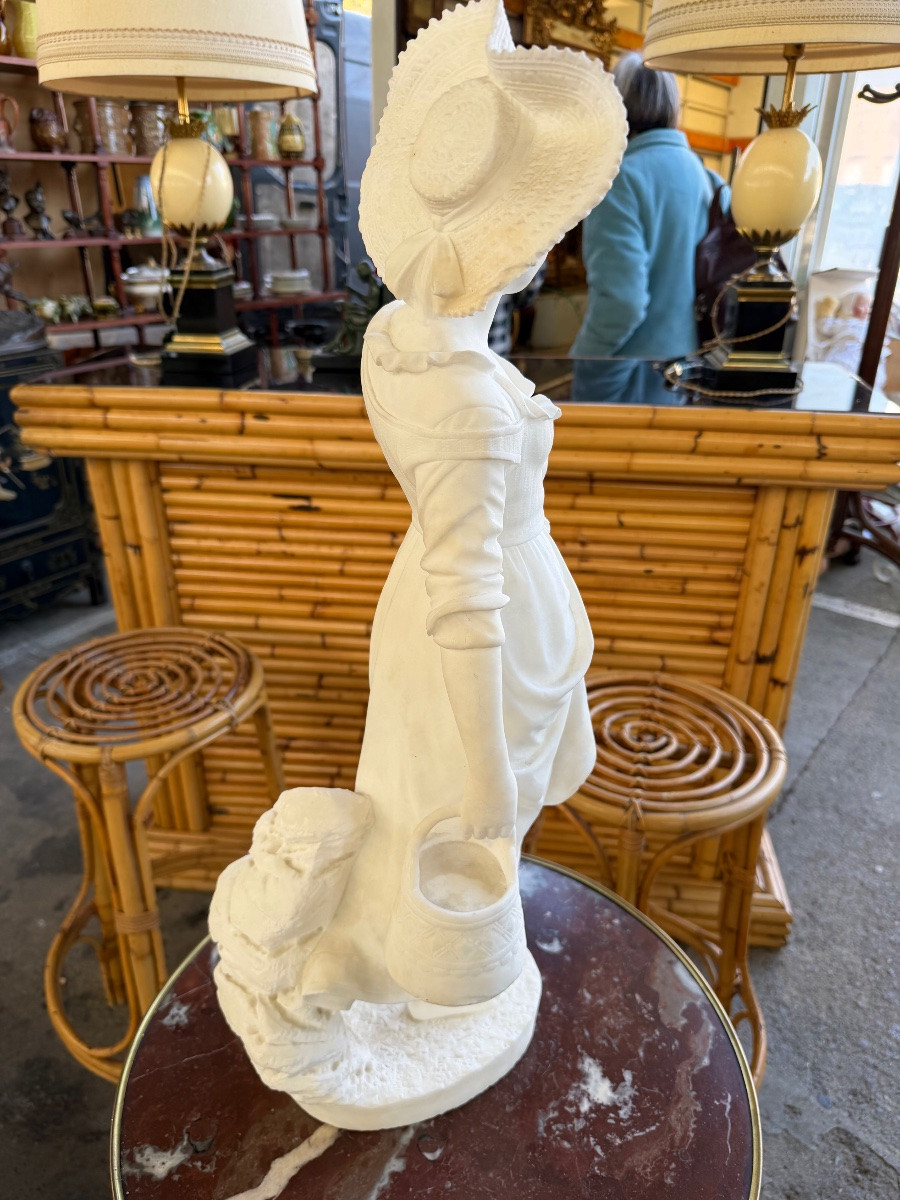 E. Tell. For Frédéric Goldscheider. Alabaster Water Carrier -photo-1