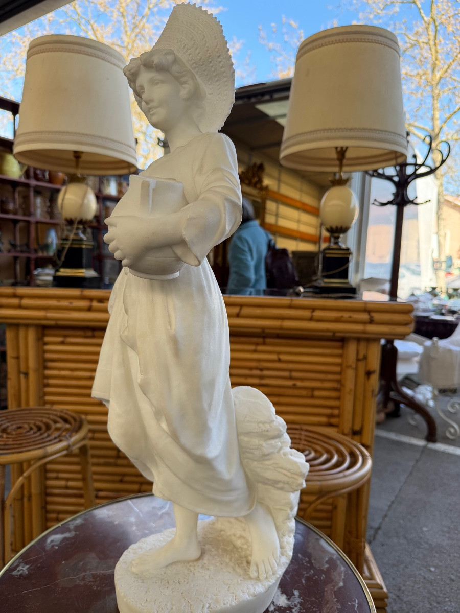 E. Tell. For Frédéric Goldscheider. Alabaster Water Carrier -photo-4