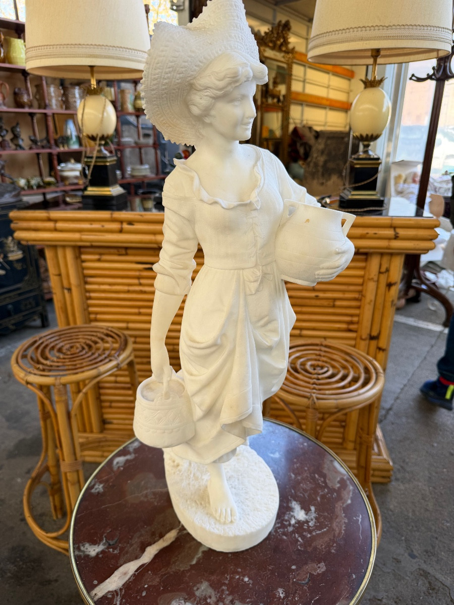 E. Tell. For Frédéric Goldscheider. Alabaster Water Carrier -photo-6