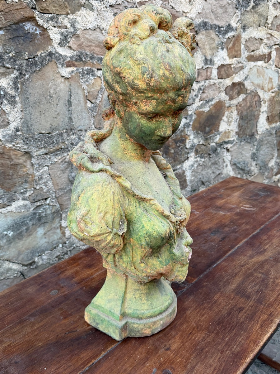 Buste de jardin en terre cuite -photo-4